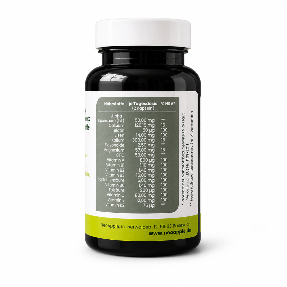Neoapple Mulitivitamin Kapseln Dose hinten